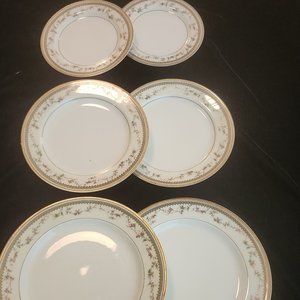 6 HAVILAND FRANCE HANDPAINTED LAMOGES DINNER-SALAD & BREAD  PLATES #1447